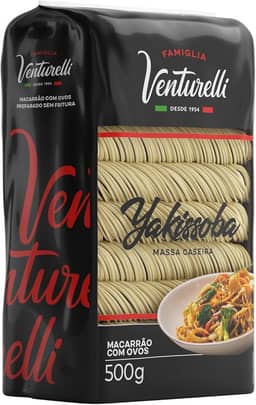 Massa Tipo Caseira Yakissoba Famiglia Venturelli 500g - Feita sem processo de fritura