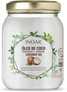 Inoar, Óleo de Coco Extra Virgem, Hidratação Profunda, Força e Nutrição para Todos os Tipos de Cabelos, Vegano e Botânico - 200ml