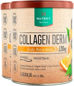 Kit 2 Collagen Derm Ácido Hialurônico Laranja Nutrify 330g