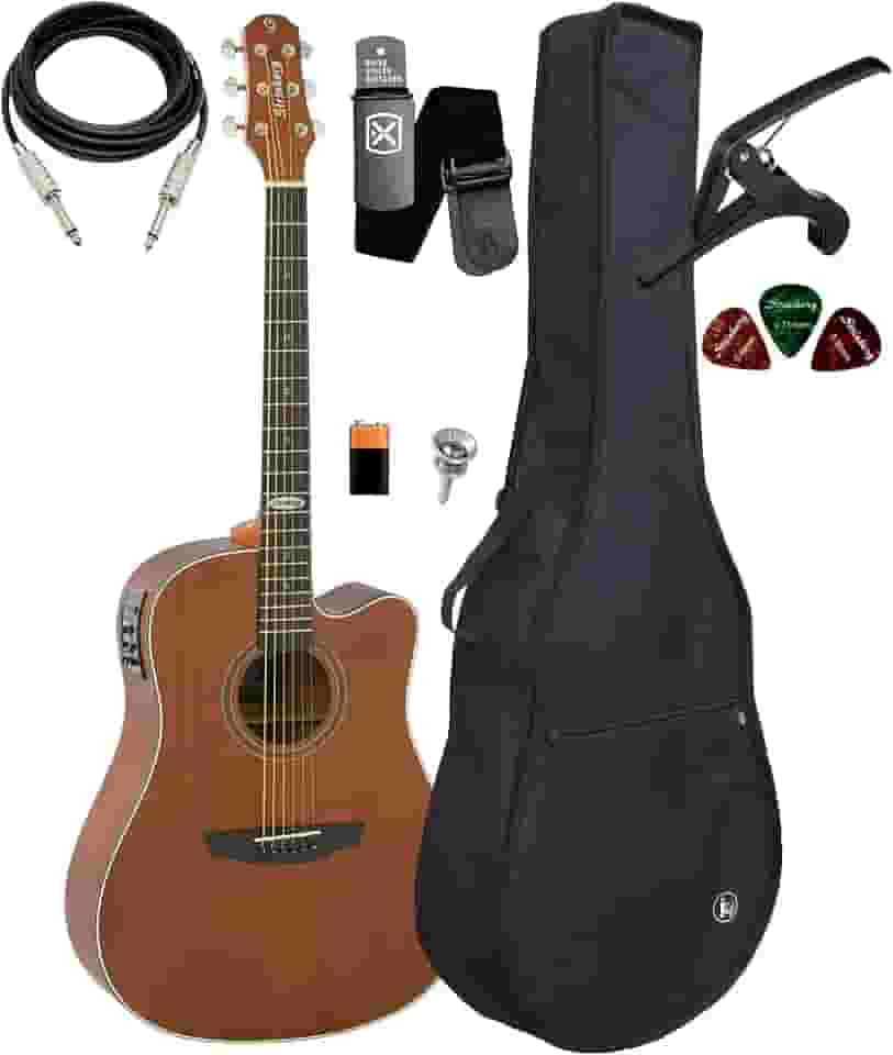 Violão Strinberg Sd200 Mogno Folk Aço Elétrico Kit Capa