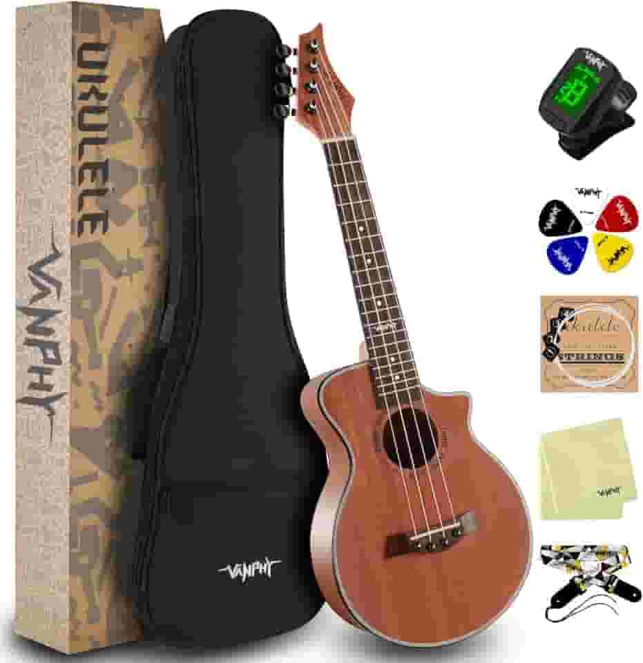 Ukulele Ukelele Tenor Ukelele Sapele de madeira Uke Professional 66 cm Ukelel para adultos iniciantes havaiano Uke vem com kit de iniciante Ukele inclui bolsa grande alça de afinador ukelel