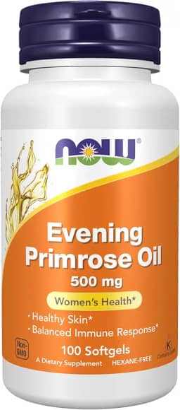 Óleo de Primrose Noite Now Foods 500 mg, Primrose, 100 softgels