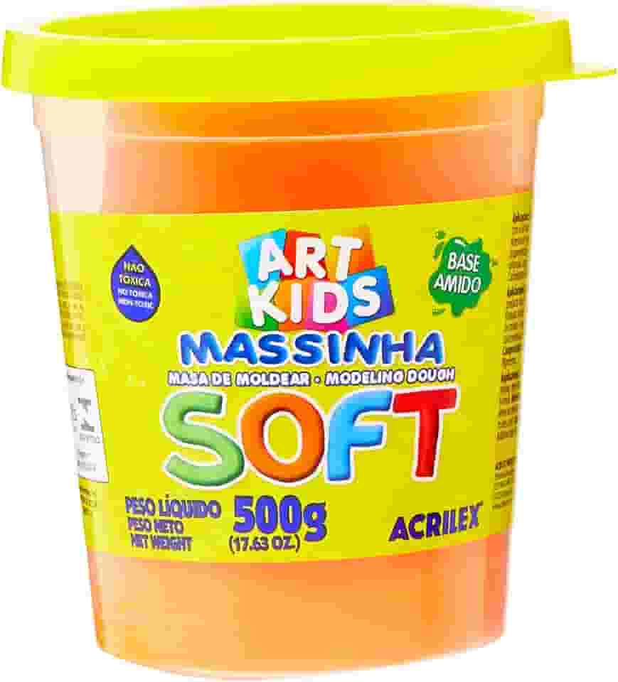 Acrilex Soft Massa de Modelar, Laranja, 500 g