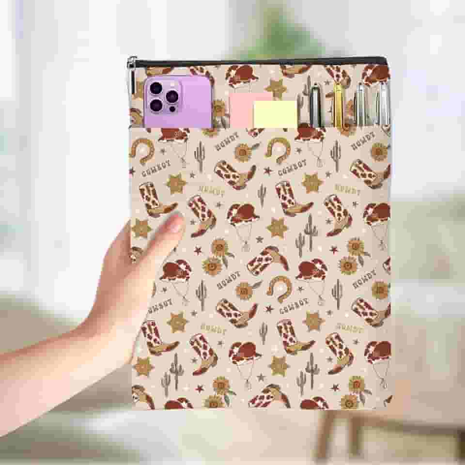 Presentes retrô de girassol ocidentais presentes para amantes de livros, capa de livros à prova d'água para livros com bolso frontal acessórios para livros presente para mulheres, sua esposa