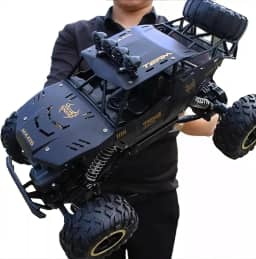 CARRINHO OFF ROAD METAL MONSTER TRUCK DE CONTROLE REMOTO, 37CM, COM TRAÇÃO INTEGRAL (4X4), DISTÂNCIA DE ATÉ 50 METROS