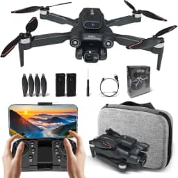 Drone Com Camera Drone Profissional 6K HD câmeras com Fluxo óptico FPV Mini Controle Remoto DroneQuadricóptero Bolsa De Transporte LS-S1S Preto