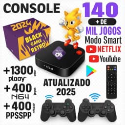 Video Game Retro Elite 140 Mil jogos 128GB + 2 controles Sem Fio