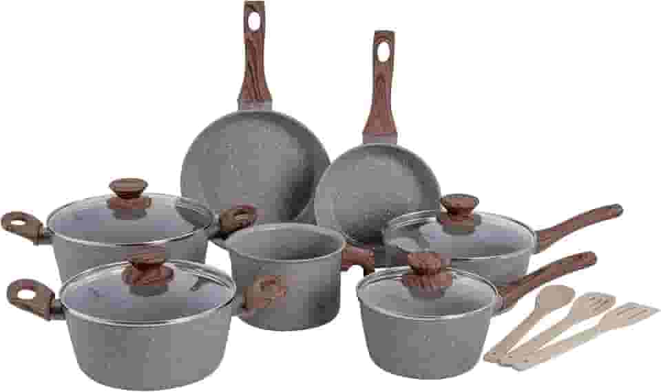 Mimo Style, Jogo de Panelas Cerâmica 10 Peças Indução Style Cook Grafite Bambu