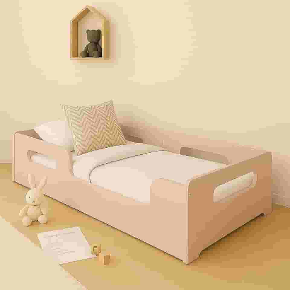 Cama Montessoriana Solteiro Princesa Infantil Mdf P/Colchão 188x88 - Rose
