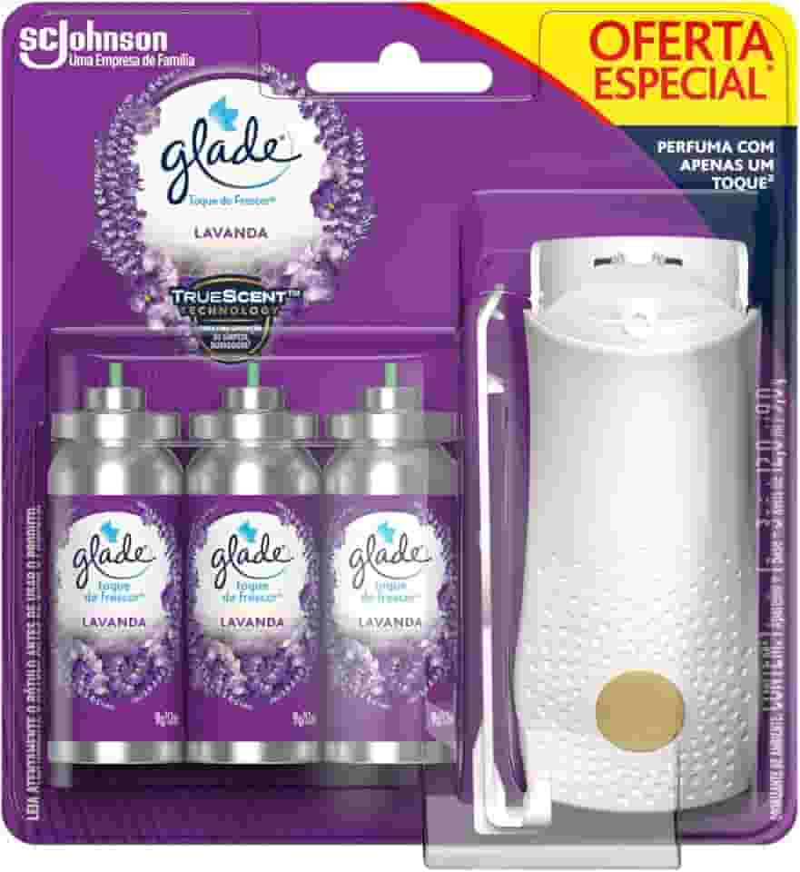 Glade Aromatizador de Ambiente, Lavanda, 1 Aparelho Spray e 3 Refis 12ml cada