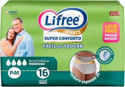 Lifree Fralda Geriátrica Tipo Calça Super Conforto P/M 16 Unidades