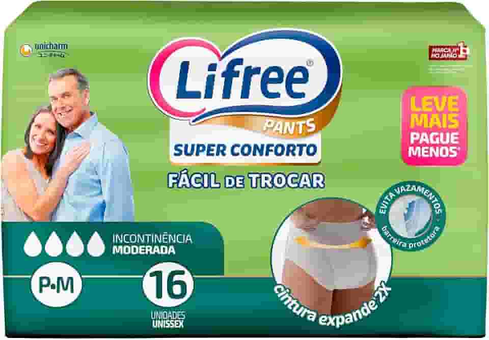 Lifree Fralda Geriátrica Tipo Calça Super Conforto P/M 16 Unidades
