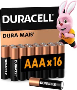 Duracell Pilha Alcalina AAA Palito Com 16 Unidades – Dura Mais – Ideal para Controles Remotos, Brinquedos e Lanternas