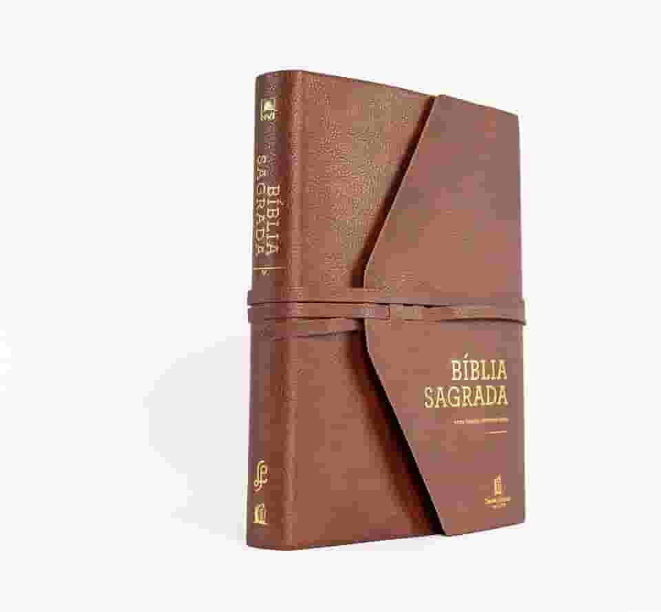 Bíblia NVI, Couro Soft, Marrom Artesanal, Espaço para Anotações, Leitura Perfeita