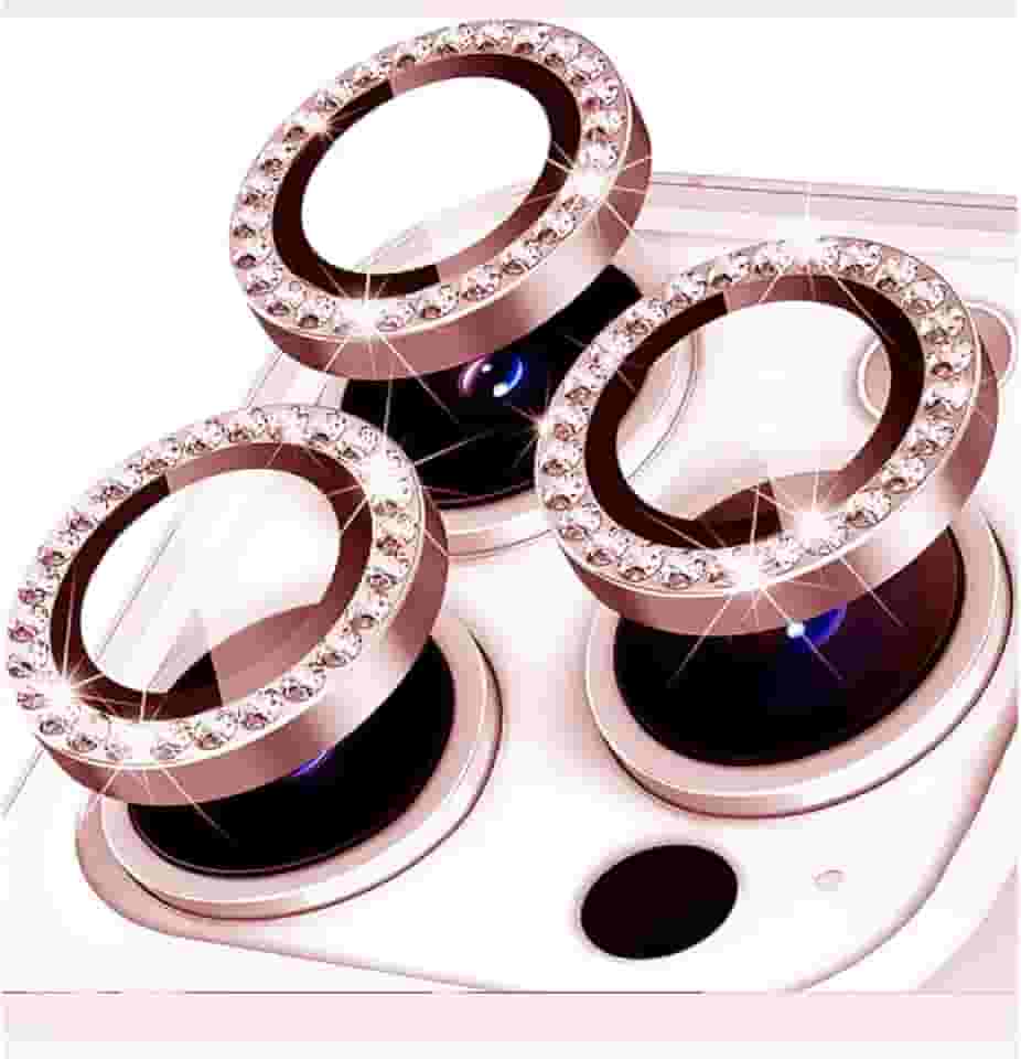 Kit 3 Películas Lente Câmera Strass Brilho Compatível Com iphone 14 15 Proteção
