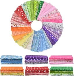 42 peças de tecido estampado de algodão, 24 x 24 peças, pré-cortado, multicolorido, design estampado, acolchoado, costura, floral, para quilting, patchwork, artesanato, scrapbook, pano (vermelho