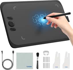 Tablet de desenho gráfico, UGEE M808, 25 x 15 cm, 8 teclas de atalho, tablet de desenho digital Stylus sem bateria, tablet artístico de 8192 níveis para pintura, design, trabalho com Mac, Android,