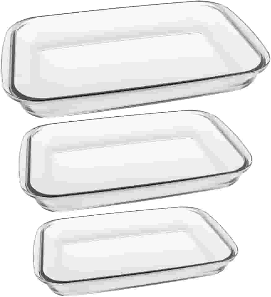 Conjunto de Refratários Celebrity, Retangular, 3 Peças, Incolor, Marinex
