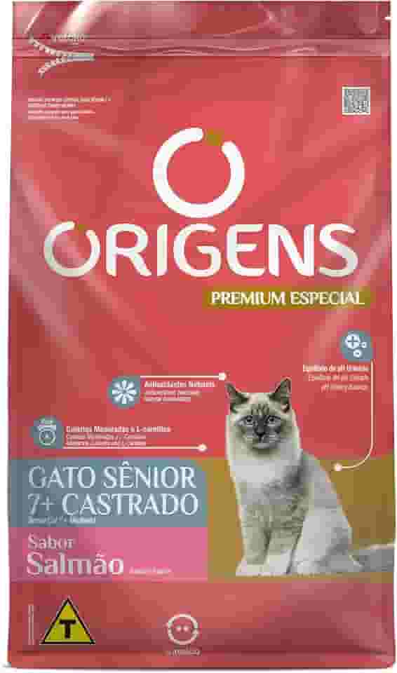 Origens Ração Seca Para Gatos Sênior Castrado Sabor Salmão 3Kg