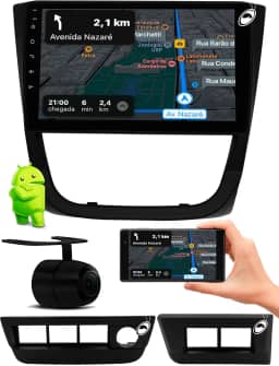 Multimídia 9" Polegadas Android Gol Voyage Saveiro G5 + Câmera de Ré (Grafite)