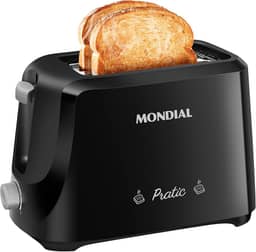 Tostador de Pães Pratic, Mondial, Preto/Prata, 700W, 220V - T-18