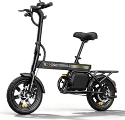 HONEYWHALE B20 Bicicleta Elétrica, 440W-35KM-25KM/H-120KG, Scooter Motor-Adulto-Bike-Autonomia-Velocidade Máxima-Carga-Honey Whale-Fat-Dobravel, 14 Aro, Freios a Disco Dianteiros e Traseiros