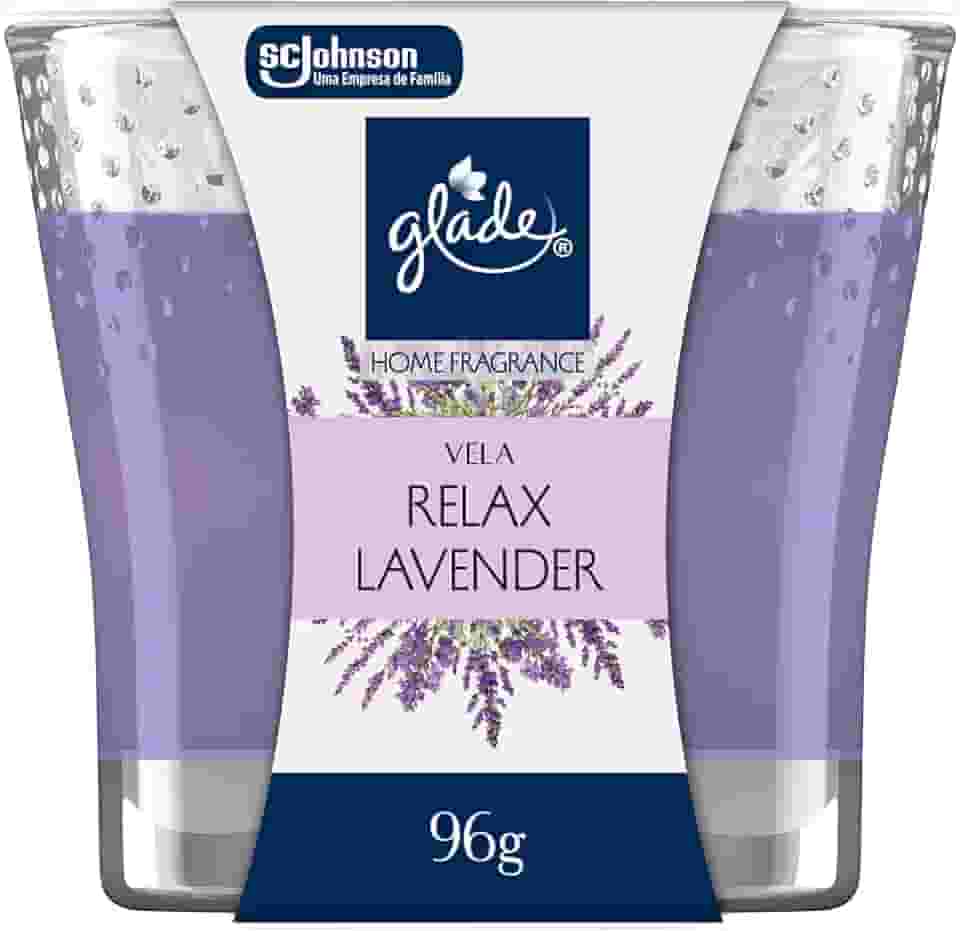 Glade Vela Aromatica, Odorizador de Ambiente, Relax Lavander, 96g e 1 Pavio
