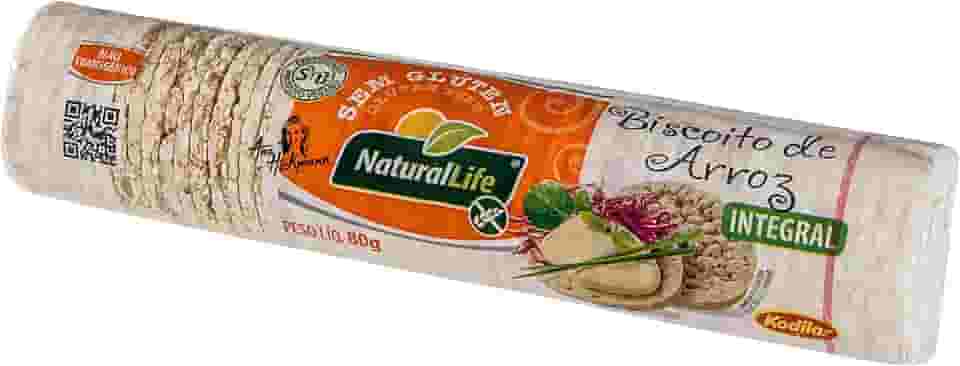 Biscoito de Arroz Integral Mini Natural Life - Sem Glúten - Vegano - 80g