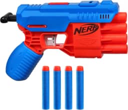 Nerf, Lançador Alpha Strike Claw QS-4 Azul e Laranja, com 4 dardos Nerf Elite, brinquedo para meninos e meninas, brinquedo de Natal para adolescentes e crianças acima de 8 anos