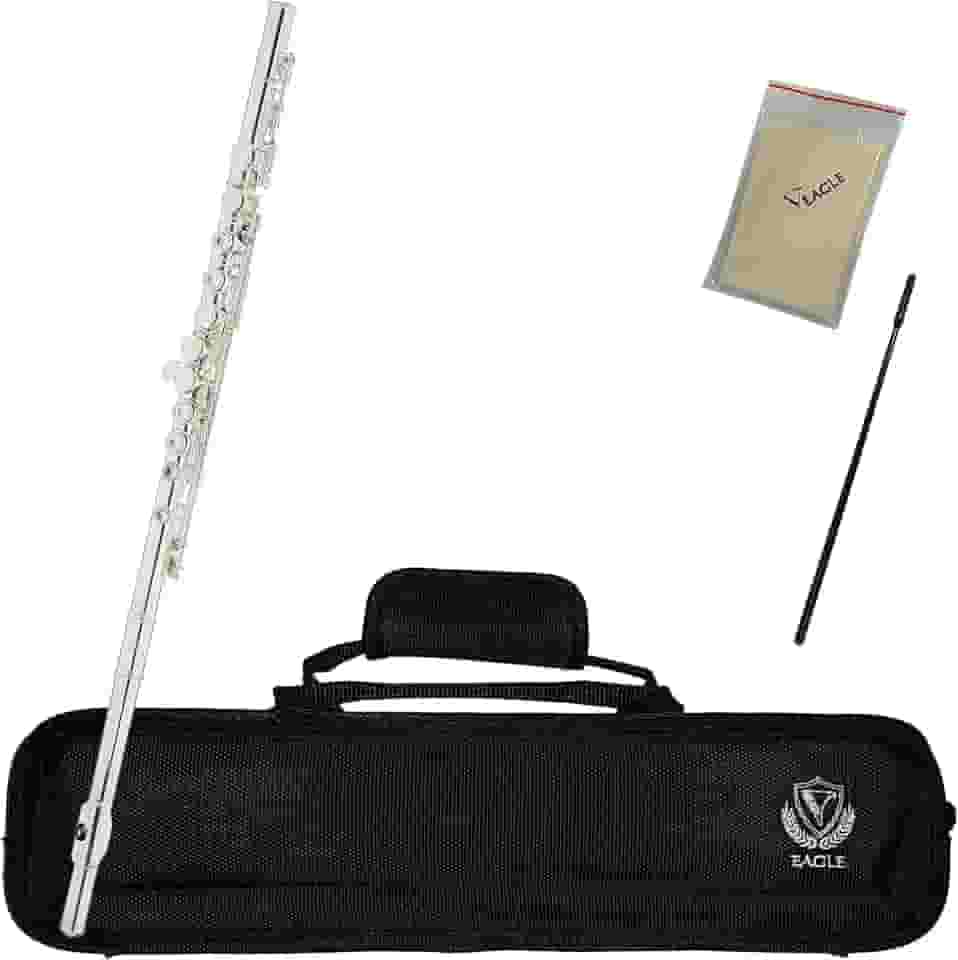 Kit Flauta Eagle FL03S Transversal Prateada Dó Com Estojo