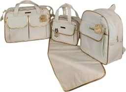 Kit Bolsa Maternidade com Mochila Menino/Menina (Creme)