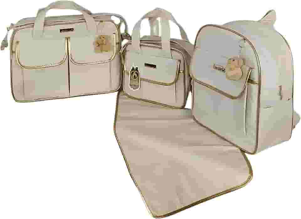 Kit Bolsa Maternidade com Mochila Menino/Menina (Creme)