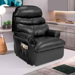 Poltrona Do Papai Reclinável Courino Preto