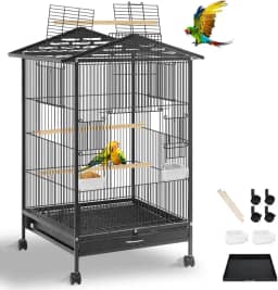 Gaiola para Calopsita, 97 * 46 * 46cm, Viveiro para Papagaio Grande, Viveiro para Calopsita