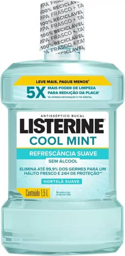 Listerine Cool Mint Enxaguante Bucal Sem Álcool, 1,5l