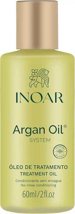 Inoar, Óleo de Argan 60ml – Tratamento Nutritivo e Antifrizz, Hidratação Profunda, Brilho Imediato, Proteção Térmica, Para Todos os Tipos de Cabelo