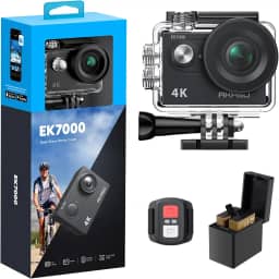 AKASO Câmera de ação EK7000 4K30FPS 20MP Ultra HD câmera subaquática 170 graus grande angular 98FT à prova d'água suporta microfone externo