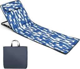 Cadeira lounge, poltrona reclinável para banhos de sol com 5 posições ajustáveis, cadeira dobrável de tecido Oxford, espreguiçadeira de pátio portátil, tapete de praia leve para praia, sol, piscina