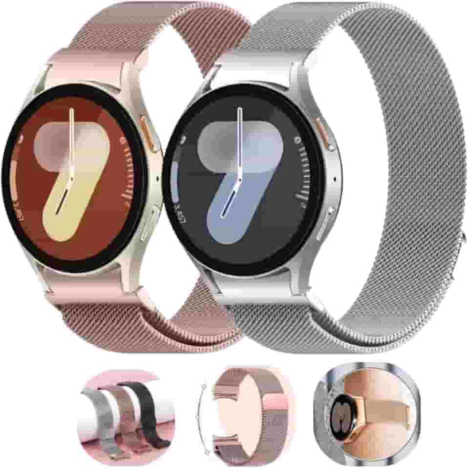 Pulseira Slim Milanese Metal Inox Loop Compatível com Samsung Galaxy Watch 7, 40mm 44mm, Malha Magnética de Aço Inoxidável Watch7