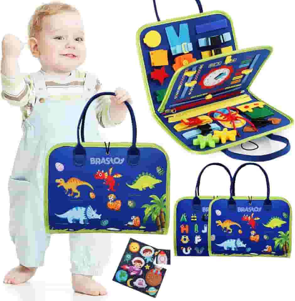 Placa de Montessori Sensorial para Crianças Maleta Educativa Brinquedo (Azul)