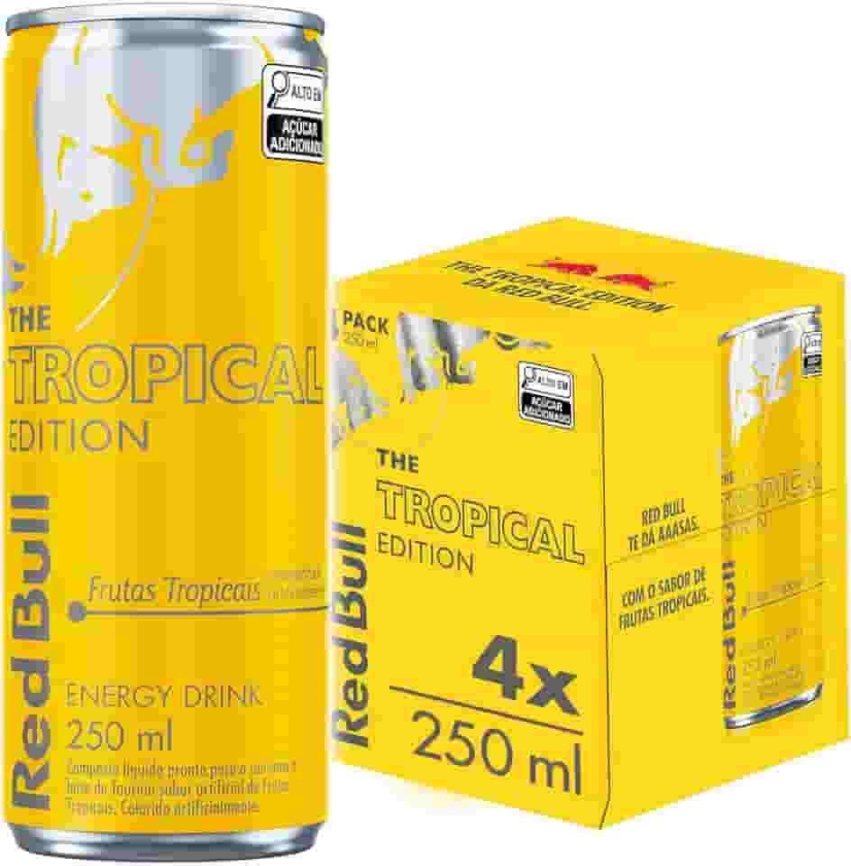 Pack de 4 Latas Red Bull Energético, Tropical, 250ml