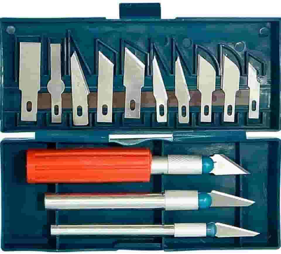 Kit Estilete de Precisão Jogo com 16 Peças com Estojo Artesanato Costura Arte