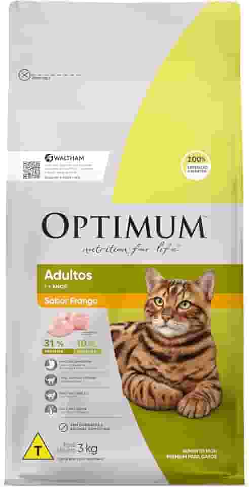 Ração Optimum para Gatos Adultos Sabor Frango 3kg