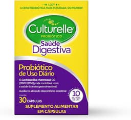 Culturelle Probiótico Saúde Digestiva, Suplemento Alimentar Diário, Com Lactobacilos, Sem Glúten, Sem Lactose, 30 Cápsulas