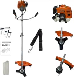 Roçadeira 52cc 2,5HP Aparador de Grama Lateral a Gasolina 2T com Tubo Bipartido Profissional Carbon Fak