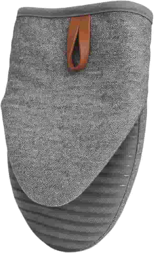 Luva Térmica para Forno e Fogão, 21cm, Cinza e Azul com Alça em Couro (Cinza)
