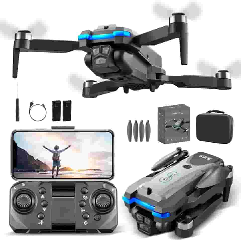 Drone com Câmera 4K, Controle Remoto Drone Profissional, Drones e Acessórios 100m de Alcance, Bateria 3.7V 1800mAh, Brinquedos Educativos, 90 Min Carregamento, com Bolsa de Transporte (4K 504)
