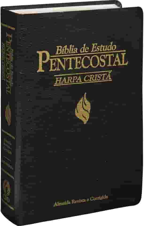 Bíblia de Estudo Pentecostal com Harpa - Couro bonded Preto: Almeida Revista e Corrigida (ARC)
