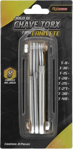 JOGO DE CHAVE TORX TIPO CANIVETE C/ 8PÇS - CM36
