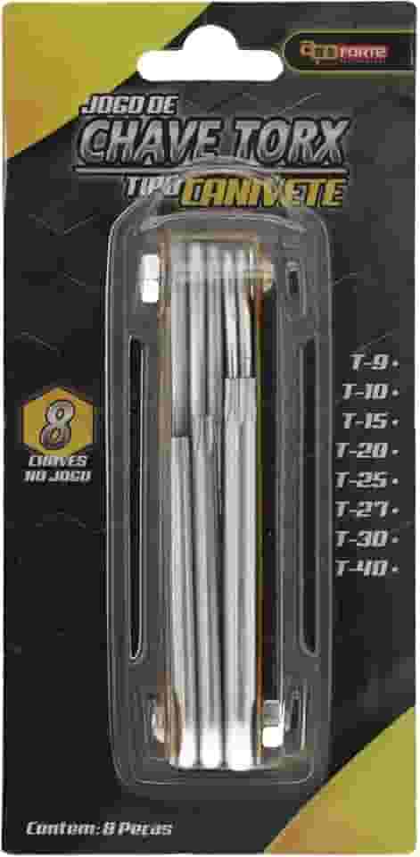 JOGO DE CHAVE TORX TIPO CANIVETE C/ 8PÇS - CM36